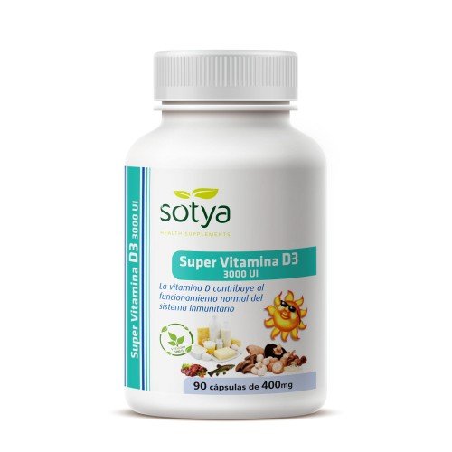 Super vitamina D3 3000UI 90u Capsulas 400 mg Sotya