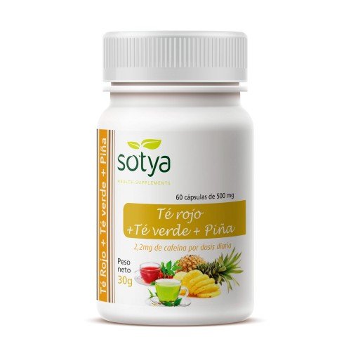 Te verde + Te rojo + Piña 60u Capsulas 500 mg Sotya
