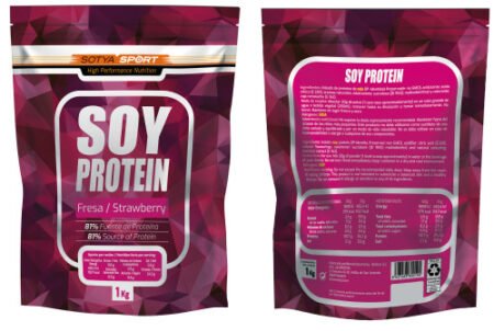 Proteina de soja 100% fresa - Polvo 1 kg